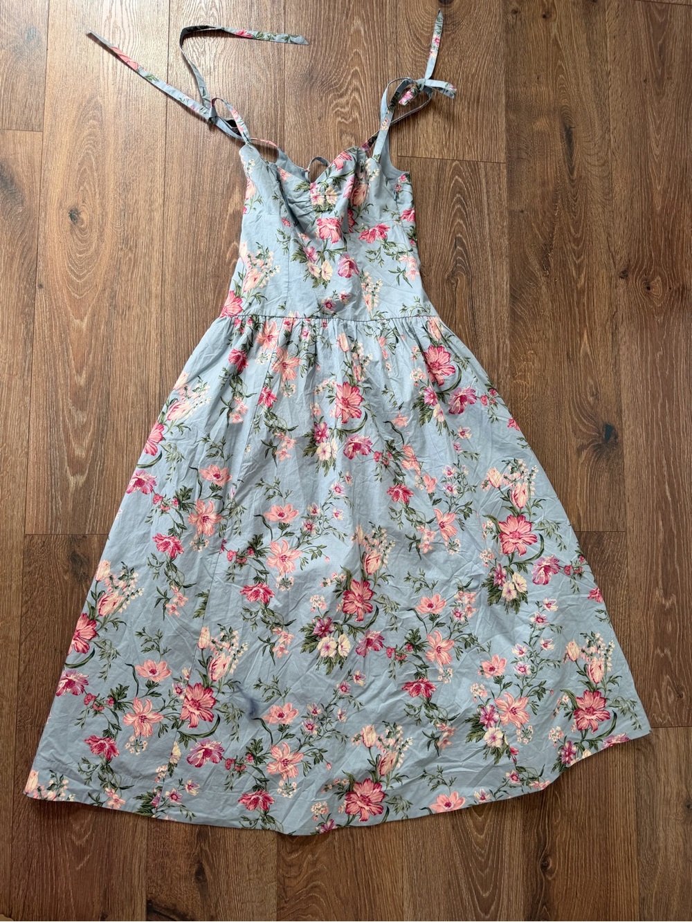 American Eagle Outfitters Blue Floral Tie-strap Sundress XS New without tags